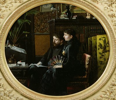 Alphonse Daudet and his Wife in their Study, 1883 by Louis Montegut